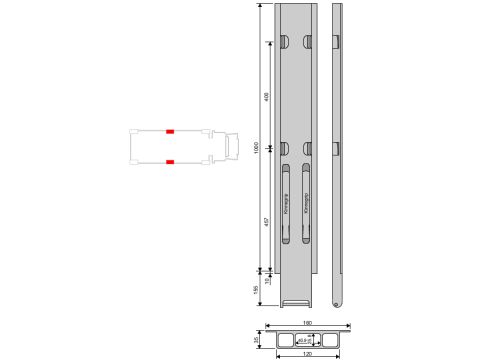 Kinnegrip K20-1000 alu, sivu