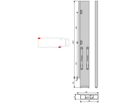 Kinnegrip K20-1000 alu, taka-VK