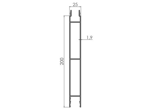 Mellanprofil 8705 2,52/7,6