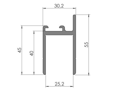 Päätyprofiili 345907 T An 0,95/7,1