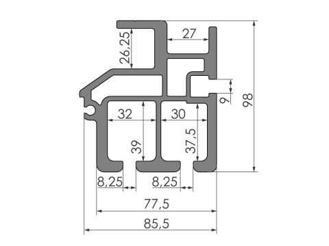 Combi rail, 14600 mm