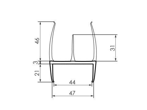 P&L PVC-ovitiiviste 44 mm/2,8 m