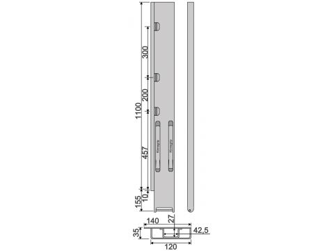 Rear Pillar Kinne K20 1200 L/H