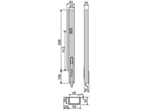 Rear pillar KG K5-600, narrow L/H