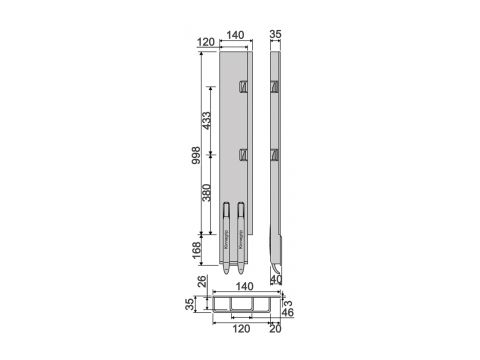 Rear Pillar KG K5-1000 wide-R/H