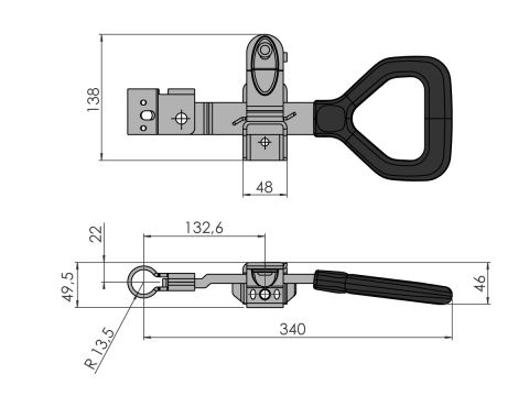 Locking handle set TMT-R-27 PRO
