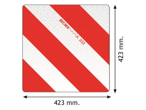 Sign - Rear 423x423 red/white steel