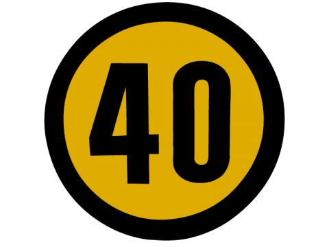 Speed sign 40 km/h, sticker
