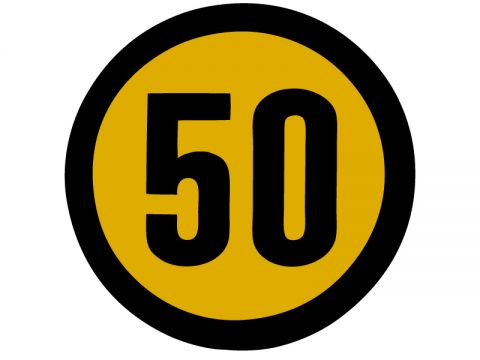 Speed sign 50 km/h, sticker