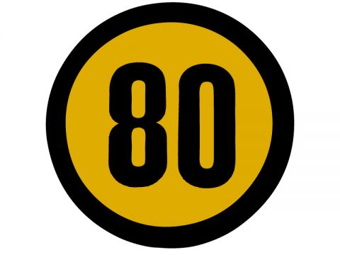 Speed sign 80 km/h, sticker