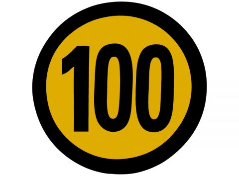 Speed sign 100 km/h, sticker