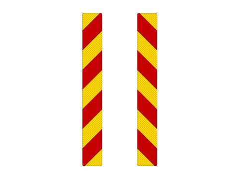 Yellow/red sticker pair - reflectiv
