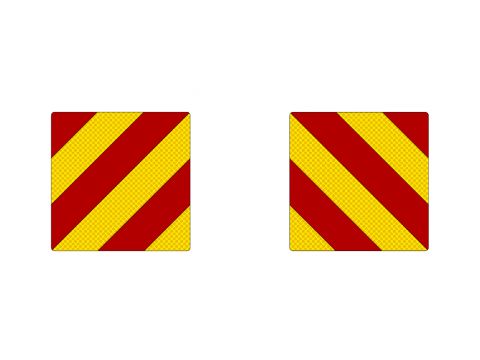 Yellow/red sticker pair - reflectiv